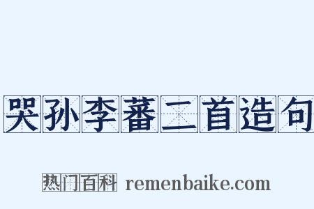 哭孙李蕃二首造句是什么意思的图片